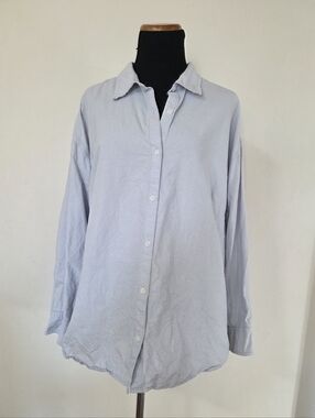 Joe Fresh+ Women's Light Blue Button-Down Shirt - Classic Casual Size 1X